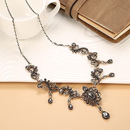 Collier de luxe cristal gris idÉe cadeau de mariage bohÈme chic