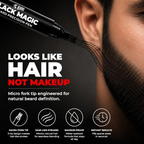 Image of Beardo Black Magic Beard Precision Pen | Instantly Covers Patchy Beard | Hair-Like Precision Strokes | Natural Beard Filler Pen | Waterproof, Smudge-Proof & Long-Lasting | 1.5ml