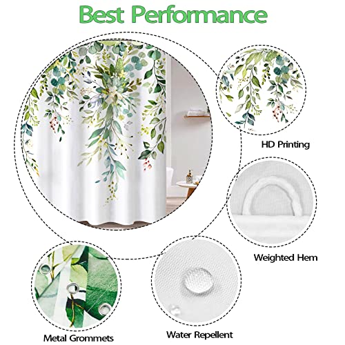 Rideau de douche eucalyptus vert sauge 183x183 cm avec crochets
