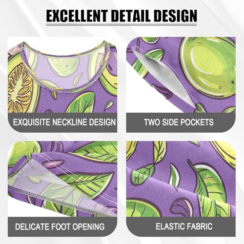 senya Short Sleeve Pajamas Sets Summer Cotton Sleepwear Avacado Fruits and Leaves4