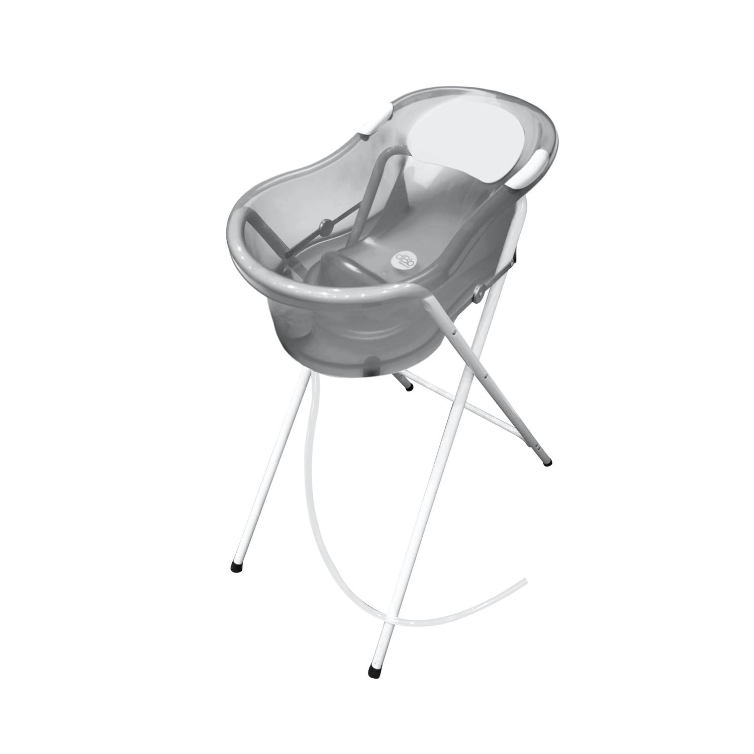 dBb Remond - Petit Support pour Baignoire Bébé - Stable et Pliable - En Métal Forme Ergonomique - Pieds Anti-dérapants - Tuyau Vidange 1m - L75 x l45 x H92 cm - Pour Baignoires 0-6 Mois