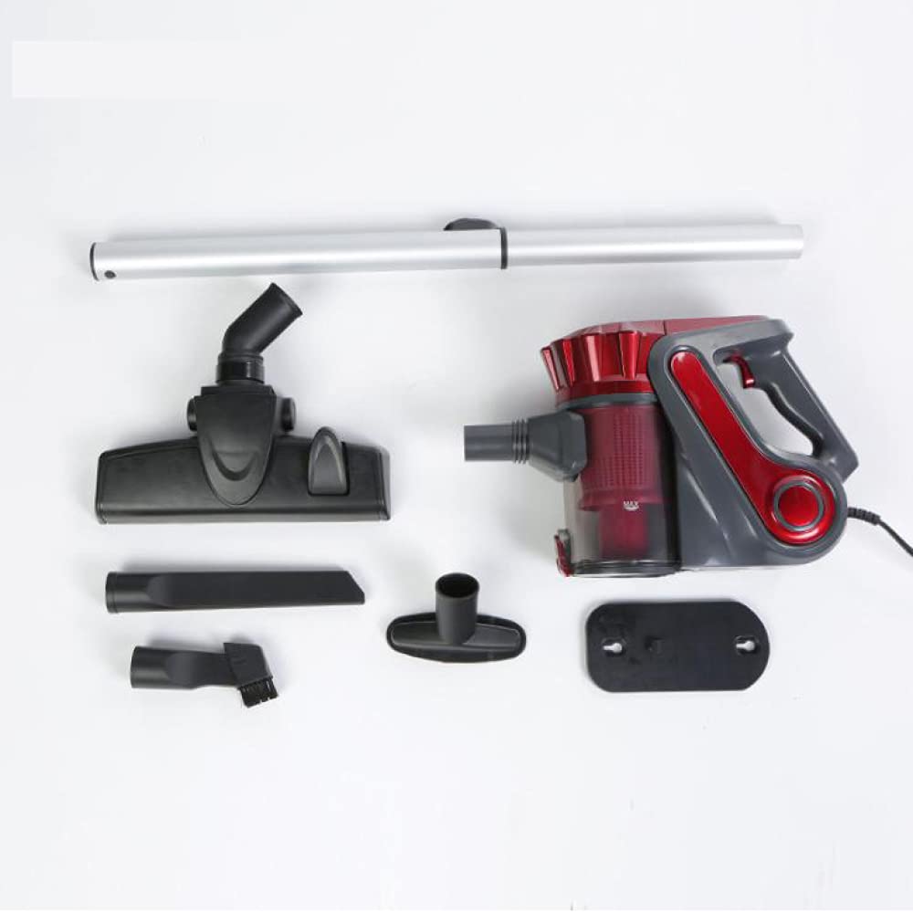 Aspirapolvere Per Casa Senza Sacco,con Vari Accessori, Tappeti E Divani, Telescopico/Silenzioso Per Pavimento/Tappeto/Tenda/Peli Animali/Lavapavimenti（Filtro HEPA, Tecnologia Ciclonica,Rosso）,Red