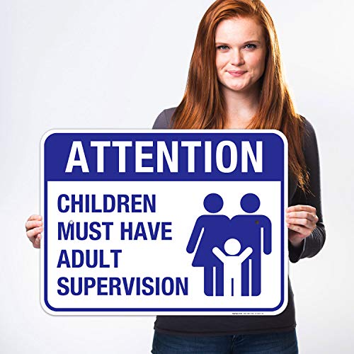 Cartel de supervisión para niños 18x24 in aluminio miniatura 2