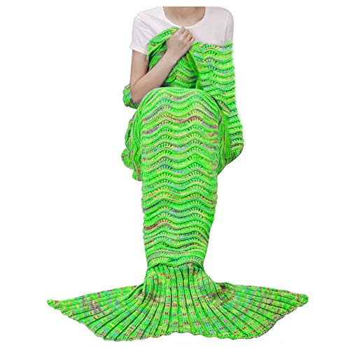 YOWAO Manta de Cola de Sirena, Escamas de Pescado Patrón Suave Todas Las Temporadas Mantas para Dormir