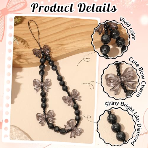 Neptniopllab Phone Charms-1PC Black Bow Charm (Black-Bow,1PC) - image 2