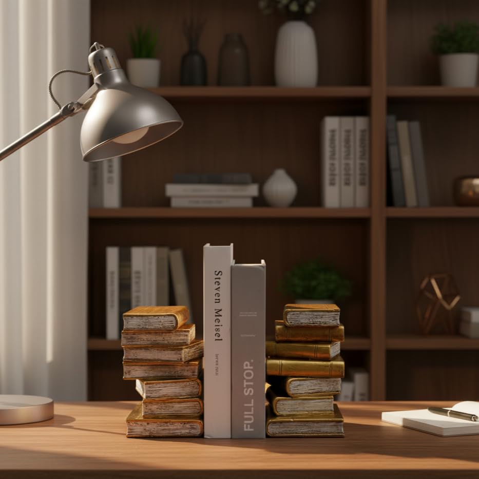 Serre-livres pliables NP18 en résine pour éviter la chute de vos livres sur l'étagère