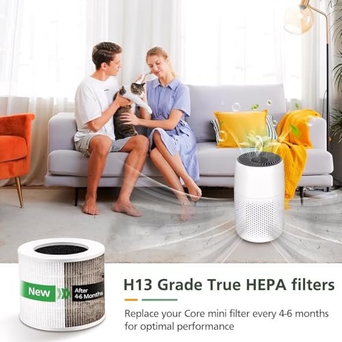 Image of Replacement Filter compatible with Levoit Core Mini Air Purifier, Supports HEPA Sleep Mode, High-Efficiency Activated Carbon for Removal of Smoke, Odour, Allergens, Pollen, 1 Pack