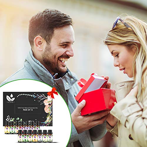Etherische Oliën Set 14x10ml, 100% Pure Diffuser Olie Cadeauset, Citroengras/Pepermunt/Sinaasappel/Lavendel/Eucalyptus… - Afbeelding 8