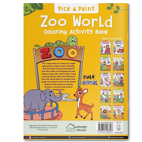 Image of Pick and Paint Coloring Activity Book For Kids: Zoo World