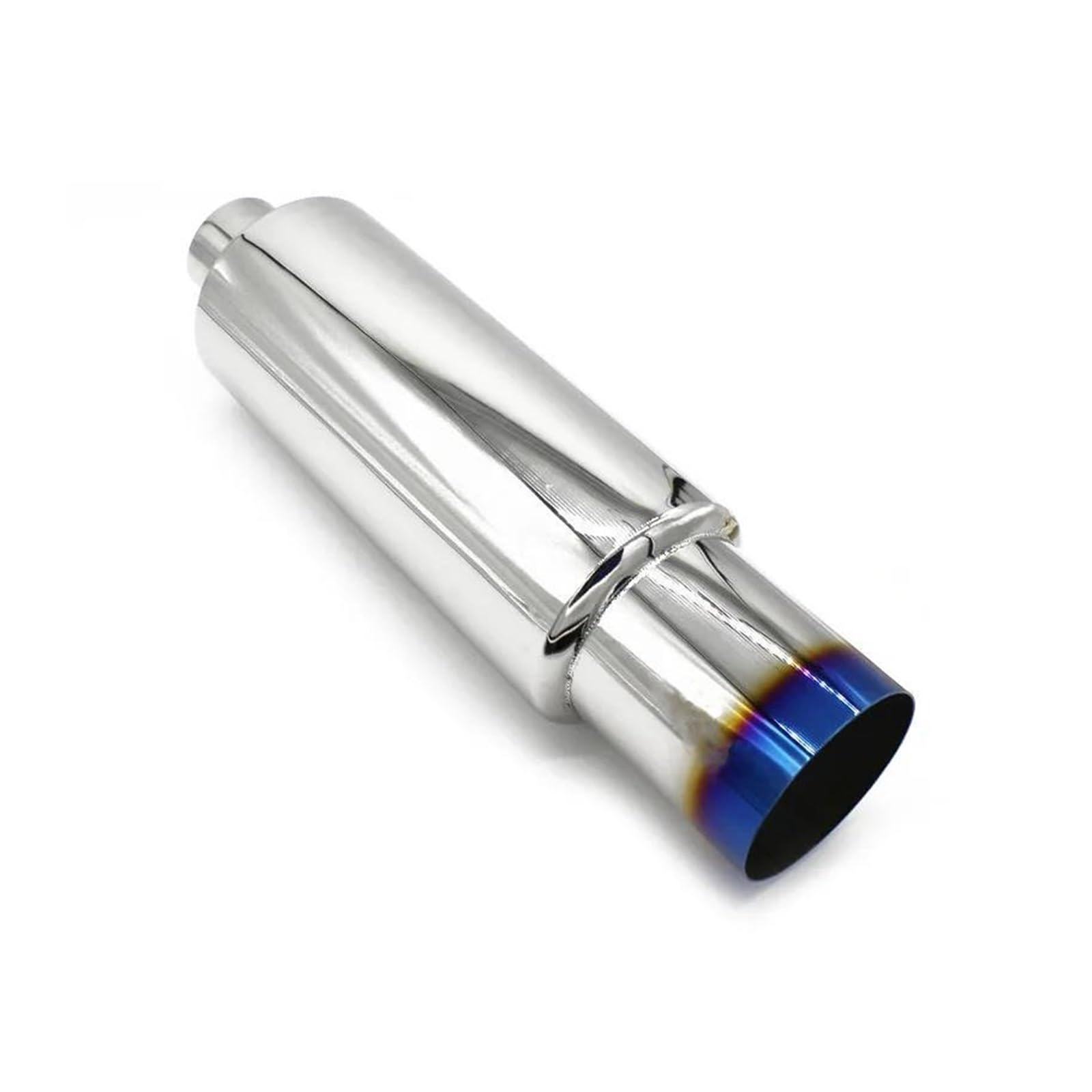 Silenciadores de escape universales de acero inoxidable para sistemas de competición (63 mm a 100 mm)(Plata)