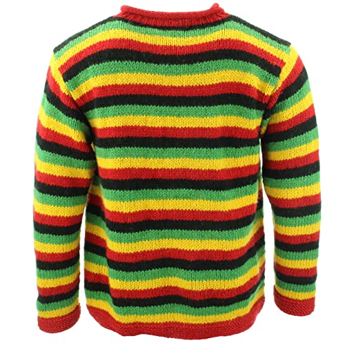 Maglione in lana grossa a righe retrò Space Dye