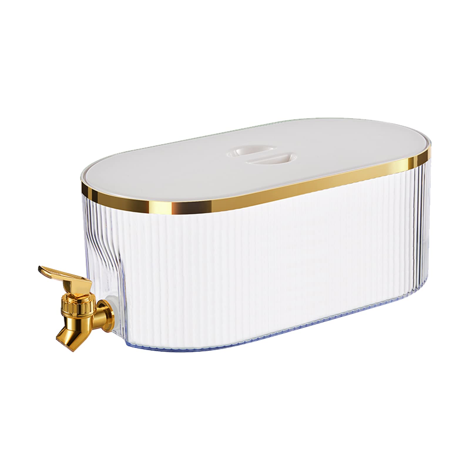 SLDHFE Drink Dispensers For Parties, Fridge Beverage Juice Drink Dispenser With Spigot, Plastic Water Container Despenseror for Milk Lemonade (1.4 Gallon) white