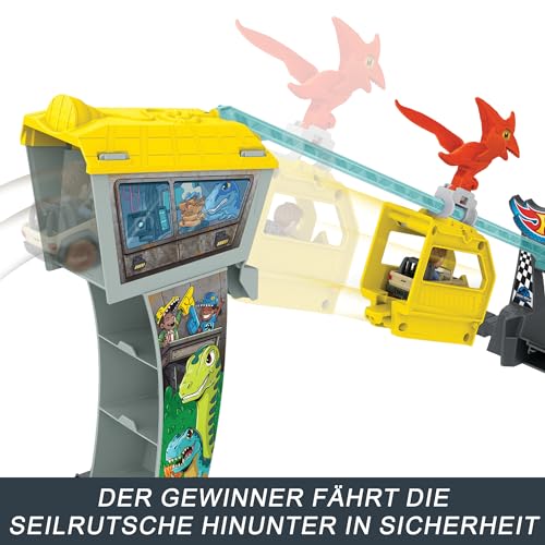 Hot Wheels Trackset und Spielzeugautos, RacerVerse Jurassic World Blues Raptorenangriff Trackset mit 2 Die-Cast-Rennautos: Blue und Owen… – Ansicht 5