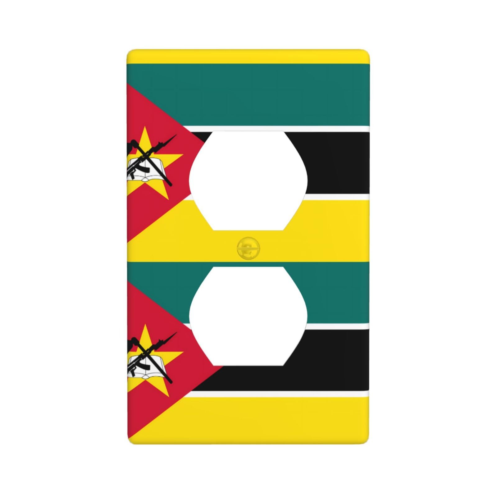 Flag of Mozambique Decorative Switch Plate Cover-Unbreakable Polycarbonate Wall Plate for Home Office, 1 Gang with Screws