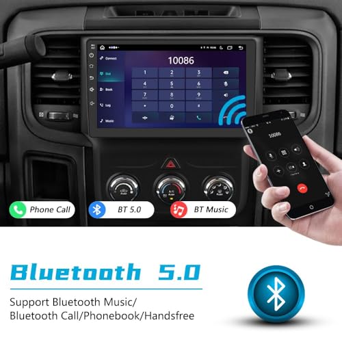4GB+64GB Car Radio Stereo for Dodge Ram 2013-2019 1500 2500 3500 Built in Carplay/Android Auto 9 inch Head Unit with DSP BT GPS FM WiFi Free Camera Manual AC