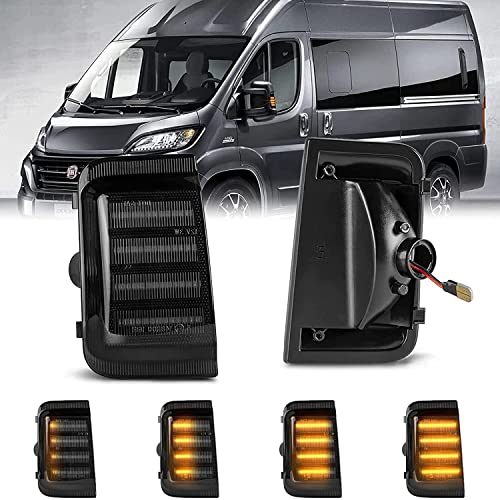 OZ-LAMPE Clignotant LED Pour Rétroviseur Lateral pour Peugeot Boxer Fiat Ducato Ram Promaster Citroen Jumper Relay, Feux Répétiteurs de Clignotants avec...