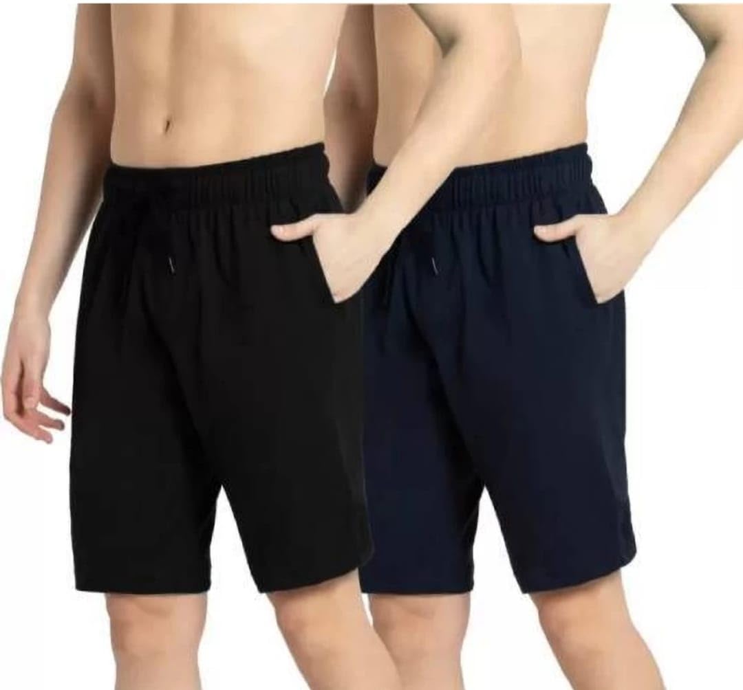 Men's Cotton Short | 100% Pure Cotton Fabric | Regular Fit Shorts with Pocket | Half Short Pant for Men (Pack of 2)-picture-17