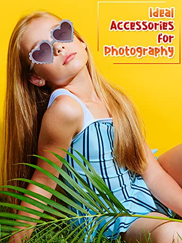 Weewooday 4 Pieces Kids Sunglasses Heart Shaped Sunglasses Cute Sunglasses For Boy Girls Party Photography Outdoor, Age 3-8 (Black, White, Pink, Green) #TOP5