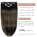 Clip in Hair Extensions Real Human Hair 20 Inch Straight Human Hair Clip in Extensions Balayage Dark Brown to Chestnut Brown Remy Hair Extensions Clip ins for Women 80g/5pcs