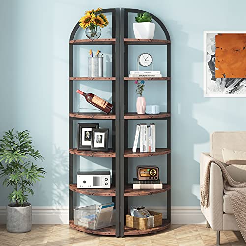Tribesigns 6-Tier Corner Shelf, 71 Inch Tall Corner Bookshelf For Small Space, Rustic Plant Stand Display Rack For Living Room, Home Office, Kitchen #TOP3
