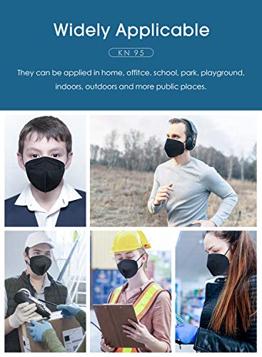 KN95 Face Mask 25 Pack, Included on FDA EUA List, Filter Efficiency≥95%, 5-Ply Black KN95 Masks Protection Against PM2.5, Fire Smoke, Dust Cup Dust Mask Black - Thumbnail 4