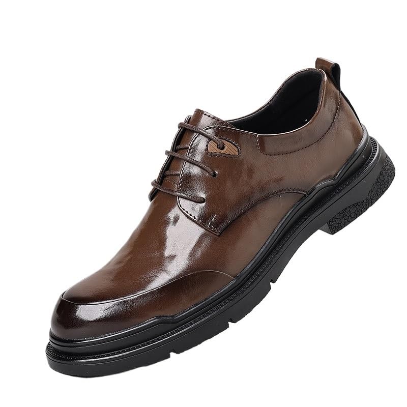 Men's Oxfords Low Top Lace-Up Pointed-Toe Casual Derby Shoes for Business Dress and Everyday Wear