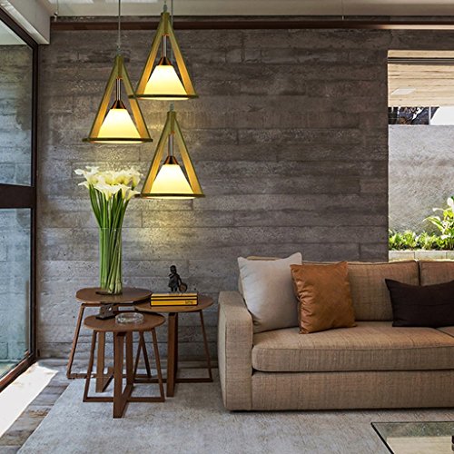 Lampe japonaise 3 têtes en bois pour créer un salon zen et cosy