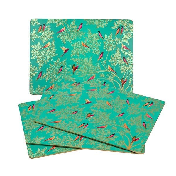 Portmeirion Pimpernel Sara Miller Chelsea Green Birds Large Place mats Set of 4, 40.1cm x 29.8cm - Image 3