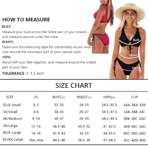 Traje de baño sexy para mujer en color carmesí liso para silueta elegante 6