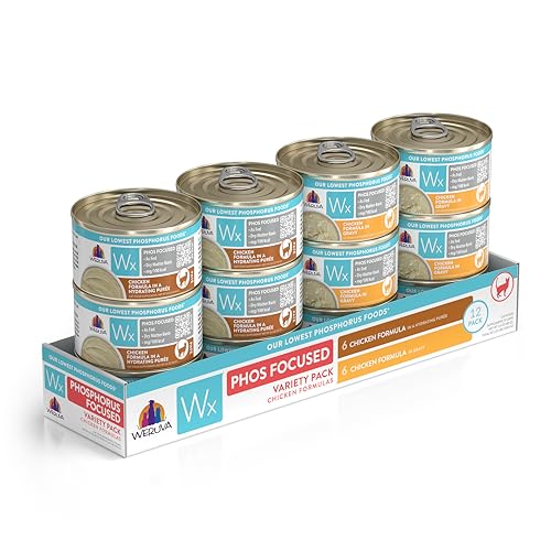 Weruva Wx Phos Focused, Chicken Formulas Variety Pack, 3oz Can (Pack of 12)