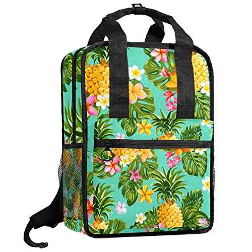 Sac à dos bleu marine palmier tropical cartable scolaire mixte avec bretelles réglables