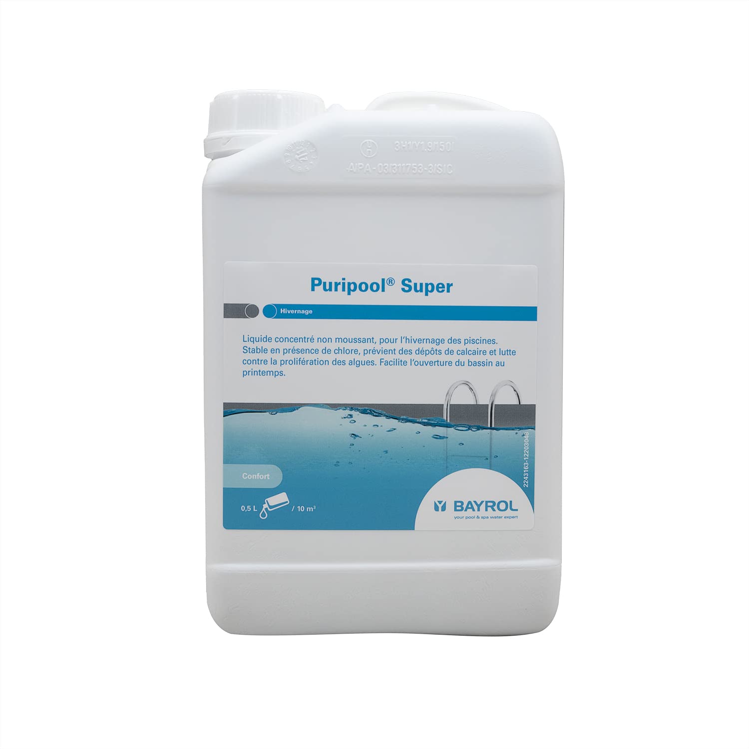 BAYROL PURIPOOL Super Liquide - 3L | Hivernage - Ultra Concentré - Non moussant + 10 Tests HPS OFFERTS 6 en 1
