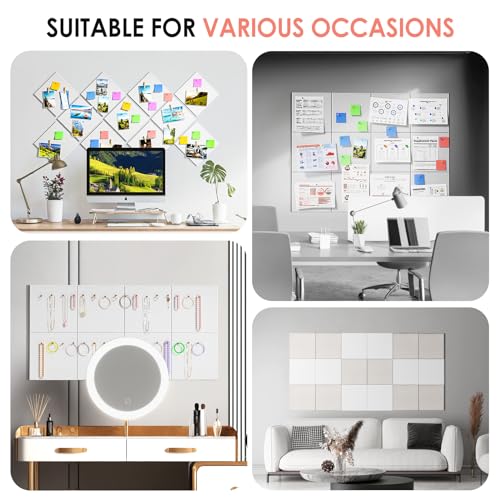 Image of MaxGear Felt Bulletin Board 48 inch x 36 inch, White Felt Wall Tiles Wall Decor