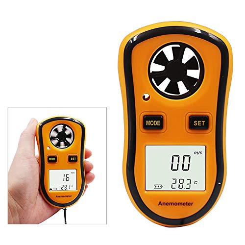 Preisvergleich Produktbild Mess- und Auswertegerät Digitaler Anemometer Handheld LCD Windgeschwindigkeitsmesser Zur Messung Von Windgeschwindigkeitsmessern GaugeTemperature Und Wind Chill Mit Hintergrundbeleuchtung Und Max / Mi
