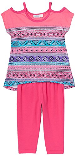Image of ToBeInStyle Girl's Sleeveless Tank Top & Leggings 2 Piece Outfit Casual Dress Style Set