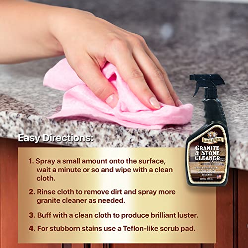Parker & Bailey Granite & Stone Cleaner - Granite Countertop Cleaner Kitchen Island Cleaning Spray Marble Cleaner Tile Cleaner Slate Quartz Daily Granite Cleaner Bathroom Counter Cleaner -White, 24 Oz #TOP2