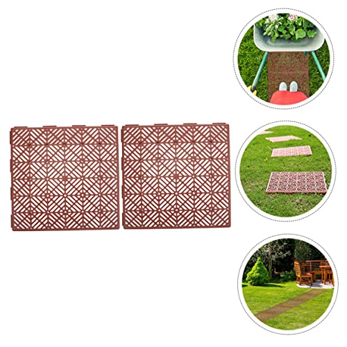 Housoutil 2 Stuks Tuinmat Rubberen Vloertegels Buiten Tuin in Elkaar Grijpende Tegels Kunststof Tuintegels Kunststof Straatstenen Loopbrug Buiten Douchemat Wasmachine Plastic Antislip - Image 7