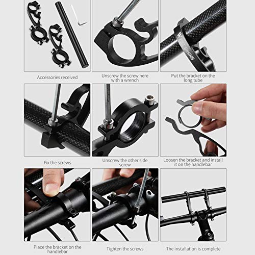 Leeofty Suporte de liga de 25 mm para extensão de guiador de bicicleta para extensão de guiador de 1
