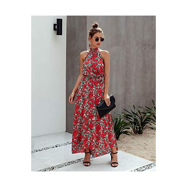 ECOWISH-Women-Dress-Halter-Neck-Boho-Floral-Print-Sleeveless-Casual-Backless-Maxi-Dresses-with-Belt ECOWISH Women Dress Halter Neck Boho Floral Print Sleeveless Casual Backless Maxi Dresses with Belt 270 Red Medium