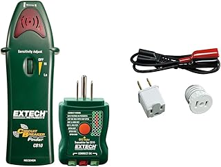 Extech - 1218G94EA - CB10 Circuit Breaker Finder, Locates fuses/Breakers, Tests receptacles and GFCI Circuits & Klein Tool 69411 Circuit Breaker Finder Accessory Kit