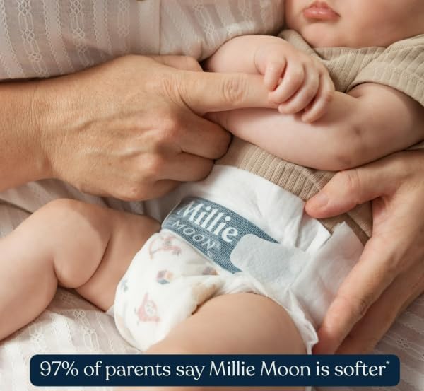 Millie Moon Premium Luxury Diapers, Ultra Absorbent Ultimate Comfort, Size 4-66 Count