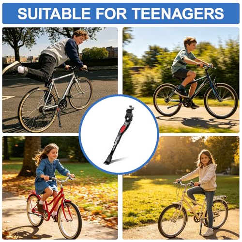 Pata de Apoyo para Bicicleta de 22"-26", Tercera Generación, Ajustable para Adultos y Niños, con Pie Antideslizante y Material de Aleación de Aluminio Duradero para Montaña, Carretera y BMX miniatura 7