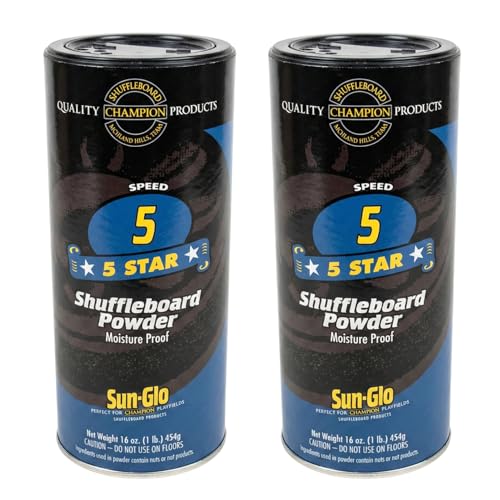 Sun-Glo Speed #5 (Five Star) Shuffleboard Powder Wax – Medium-Slow Speed for 12-16 Foot Tables –...