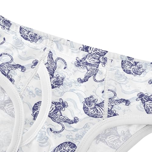 Boys' Underwear Cotton Little Boys Chinese Style Tiger Briefs Soft Toddler Underwear 2T-8Y4