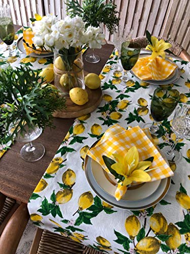 2 Trilhos de Mesa Limão Siciliano + 4 Guardanapos + 4 Porta Guardanapos.
