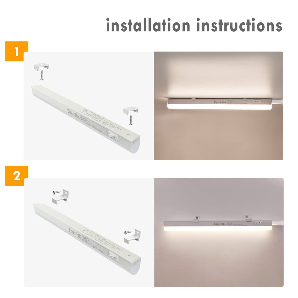 Connectible Hardwired 9W Kitchen LED Lighting Bars Under Cabinet Hard Strip  Lamps 4000K Neutral White Lamp Length 589MM with American Power Plug Pack  of 2 Lamps by Enuotek - - Amazon.com