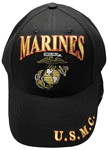 Gorra negra de algodón bordada U.S. Marines ajustable miniatura 2