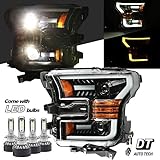 AlphaRex 6000K White LED Projector Headlights Headlamps Assembly Switchback Turn Signal+DRL For...