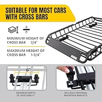 MaxxHaul 70115, Dachgepäckträger für Dachgepäckträger, 116,8 x 91,4 x 11,4 cm, Stahlkorb, Gepäckhalter für SUV und Pick-Up-Trucks - 68 kg. Kapazität – Ansicht 6