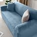 ZIAYI Funda de sofá elástica de felpa para sala de estar, precio especial, funda elástica para sofá, protector de muebles de 1/2/3/4 asientos-gris azul-sofá de 1 asiento
